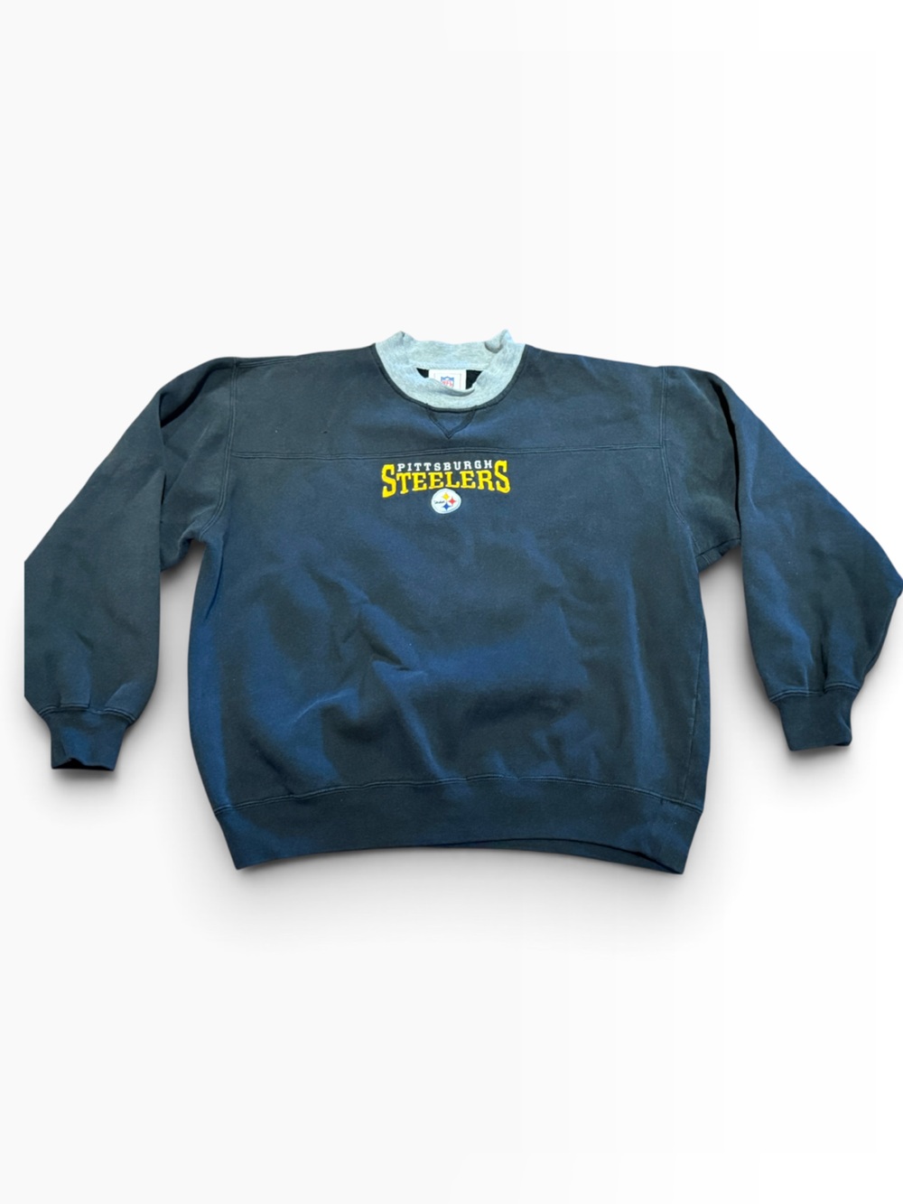 Vintage Pittsburg Steelers M/L Black Mock Neck Sweatshirt